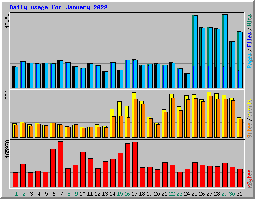 Daily usage for January 2022