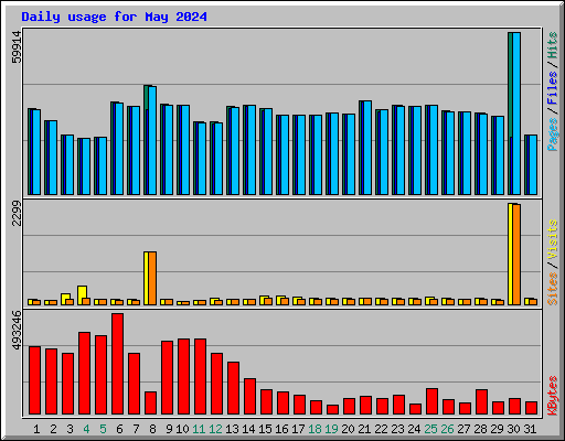 Daily usage for May 2024