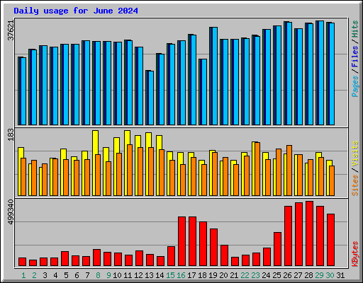 Daily usage for June 2024