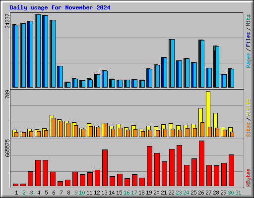 Daily usage for November 2024
