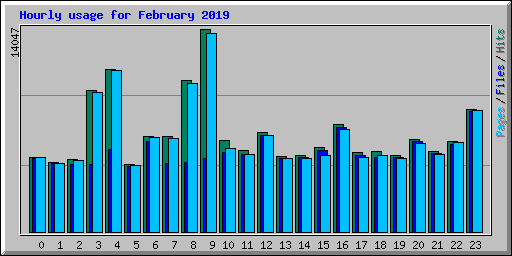 Hourly usage for February 2019