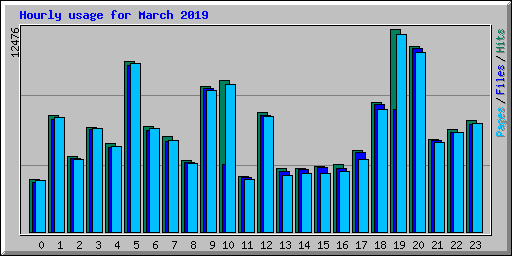 Hourly usage for March 2019