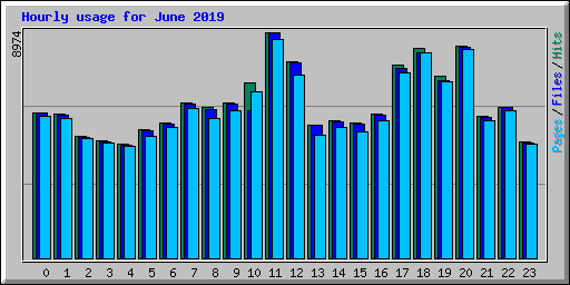 Hourly usage for June 2019