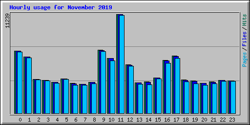 Hourly usage for November 2019