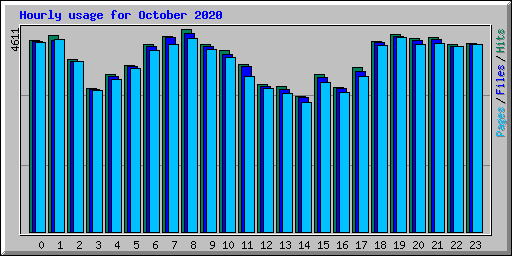 Hourly usage for October 2020