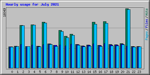 Hourly usage for July 2021