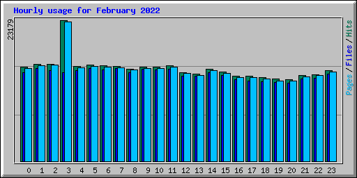 Hourly usage for February 2022