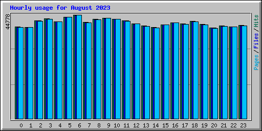 Hourly usage for August 2023