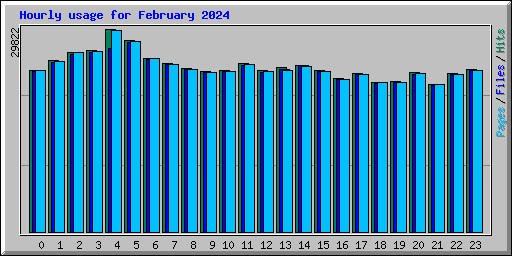 Hourly usage for February 2024