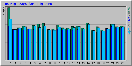 Hourly usage for July 2025